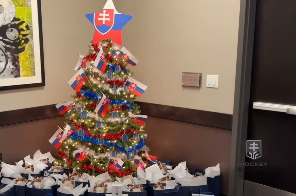 Darčeky, koleda aj tímový duch. Slovenská hokejová „dvadsiatka“ oslávila Štedrý deň v USA – VIDEO